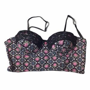 Bustier Bra Flora Designer no Size tag (38A/B-best guess)